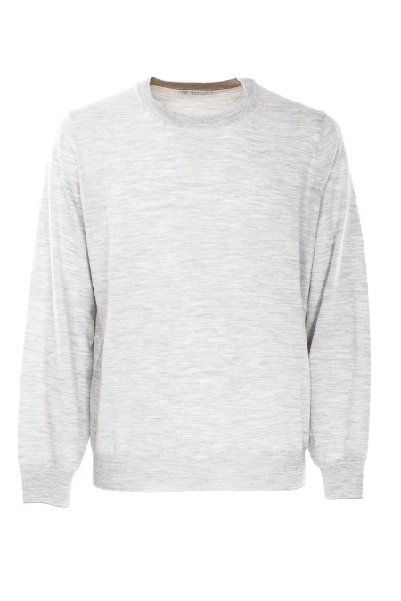 Shop BRUNELLO CUCINELLI  Girocollo: Brunello Cucinelli crew neck sweater in wool and cashmere blend.
Ribbed knit crew neck.
Ribbed knit cuffs and bottom.
Stockinette stitch.
Composition: 90% Virgin Wool, 10% Cashmere.
Made in Italy.. M2400100-CD408